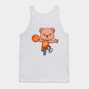 Basketball Bear Cute Cartoon Tank Top